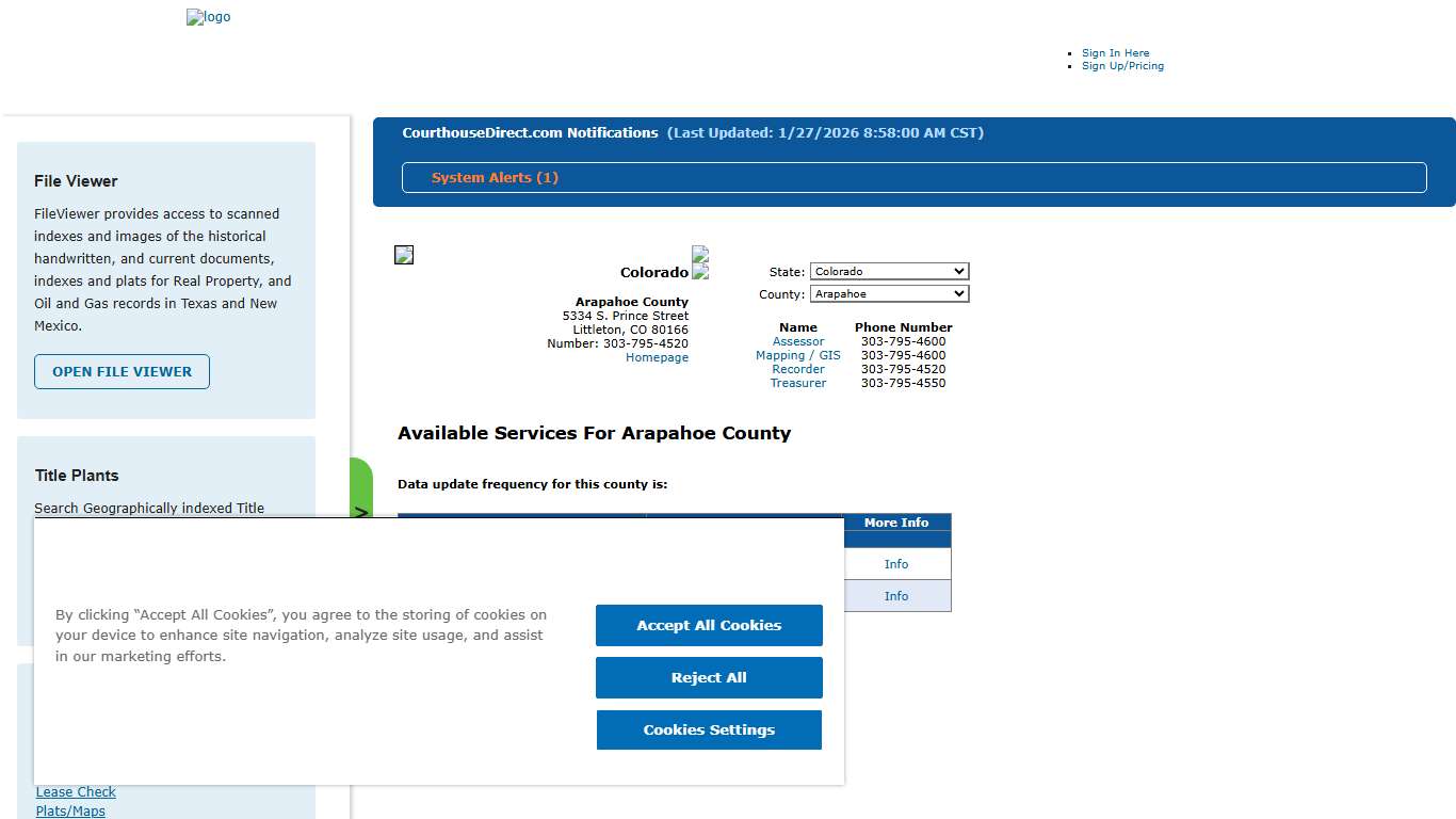 Search Arapahoe County Public Property Records Online CourthouseDirect.com